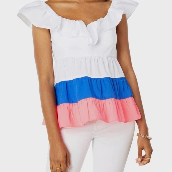 Lilly Pulitzer Emie Ruffle top size 8 NWT - Picture 2 of 10